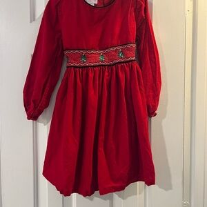 Bonnie Jean, red corduroy girls holiday dress
